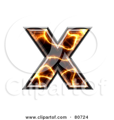 Royalty-Free (RF) Clipart Illustration of an Electric Symbol; Lowercase Letter X by chrisroll