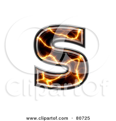 Royalty-Free (RF) Clipart Illustration of an Electric Symbol; Lowercase Letter S by chrisroll