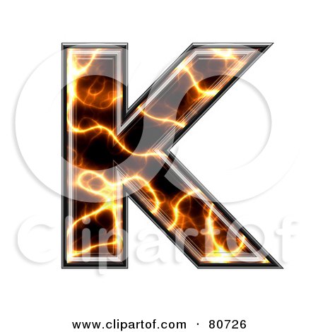 Royalty-Free (RF) Clipart Illustration of an Electric Symbol; Capitol Letter K by chrisroll