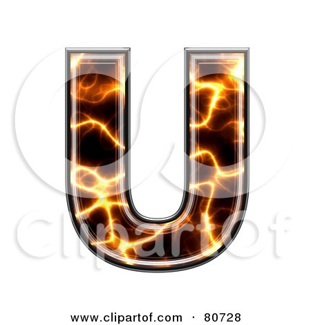 Royalty-Free (RF) Clipart Illustration of an Electric Symbol; Capitol Letter U by chrisroll