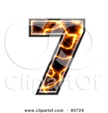 Royalty-Free (RF) Clipart Illustration of an Electric Symbol; Number 7 by chrisroll