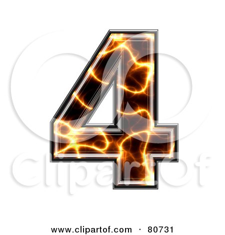 Royalty-Free (RF) Clipart Illustration of an Electric Symbol; Number 4 by chrisroll