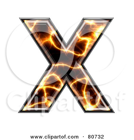 Royalty-Free (RF) Clipart Illustration of an Electric Symbol; Capitol Letter X by chrisroll