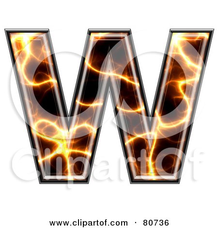 Royalty-Free (RF) Clipart Illustration of an Electric Symbol; Capitol Letter W by chrisroll
