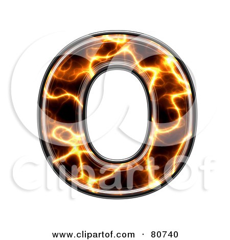 Royalty-Free (RF) Clipart Illustration of an Electric Symbol; Capitol Letter O by chrisroll