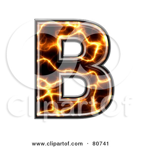 Royalty-Free (RF) Clipart Illustration of an Electric Symbol; Capitol Letter B by chrisroll