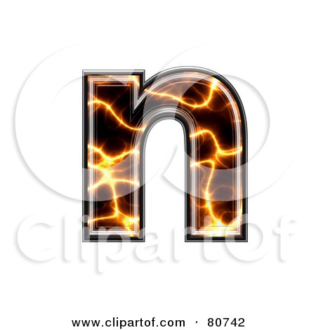 Royalty-Free (RF) Clipart Illustration of an Electric Symbol; Lowercase Letter N by chrisroll