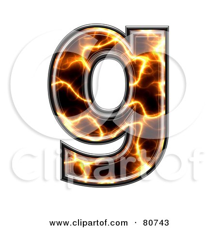 Royalty-Free (RF) Clipart Illustration of an Electric Symbol; Lowercase Letter G by chrisroll