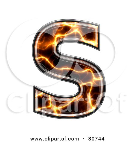 Royalty-Free (RF) Clipart Illustration of an Electric Symbol; Capitol Letter S by chrisroll