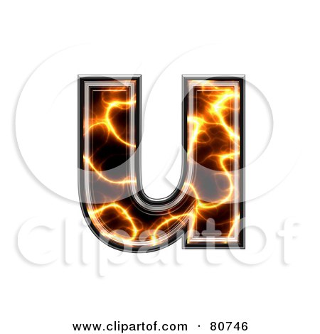 Royalty-Free (RF) Clipart Illustration of an Electric Symbol; Lowercase Letter U by chrisroll