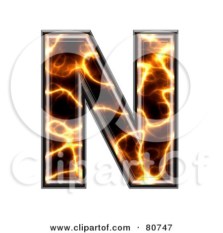 Royalty-Free (RF) Clipart Illustration of an Electric Symbol; Capitol Letter N by chrisroll