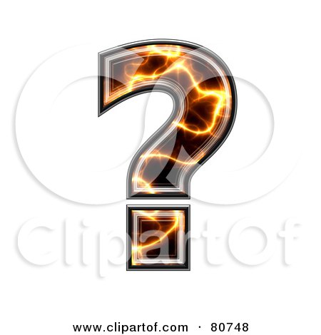 Royalty-Free (RF) Clipart Illustration of an Electric Symbol; Question Mark by chrisroll