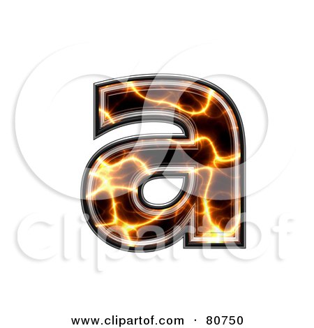 Royalty-Free (RF) Clipart Illustration of an Electric Symbol; Lowercase Letter A by chrisroll
