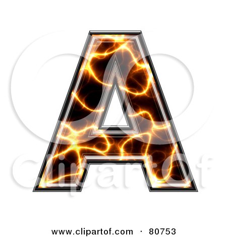 Royalty-Free (RF) Clipart Illustration of an Electric Symbol; Capitol Letter A by chrisroll