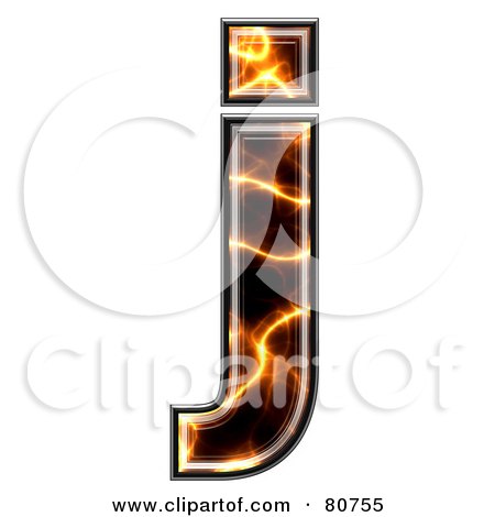 Royalty-Free (RF) Clipart Illustration of an Electric Symbol; Lowercase Letter J by chrisroll