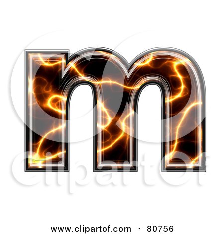 Royalty-Free (RF) Clipart Illustration of an Electric Symbol; Lowercase Letter M by chrisroll