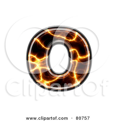 Royalty-Free (RF) Clipart Illustration of an Electric Symbol; Lowercase Letter O by chrisroll