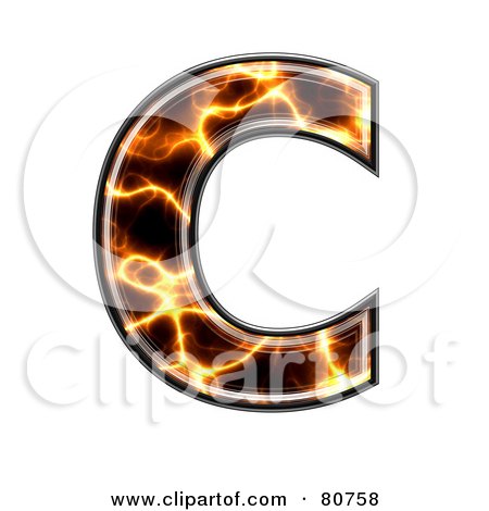Royalty-Free (RF) Clipart Illustration of an Electric Symbol; Capitol Letter C by chrisroll