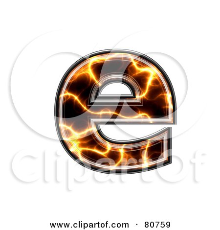 Royalty-Free (RF) Clipart Illustration of an Electric Symbol; Lowercase Letter E by chrisroll