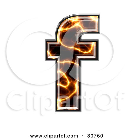 Royalty-Free (RF) Clipart Illustration of an Electric Symbol; Lowercase Letter F by chrisroll