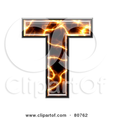 Royalty-Free (RF) Clipart Illustration of an Electric Symbol; Capitol Letter T by chrisroll