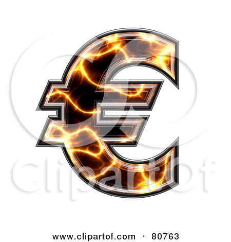 Royalty-Free (RF) Clipart Illustration of an Electric Symbol; Euro by chrisroll