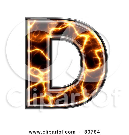 Royalty-Free (RF) Clipart Illustration of an Electric Symbol; Capitol Letter D by chrisroll