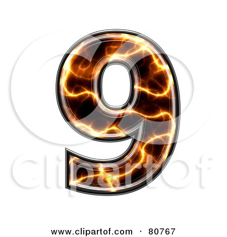 Royalty-Free (RF) Clipart Illustration of an Electric Symbol; Number 9 by chrisroll
