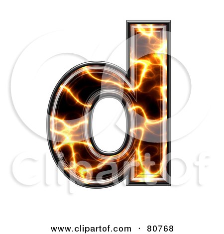 Royalty-Free (RF) Clipart Illustration of an Electric Symbol; Lowercase Letter D by chrisroll