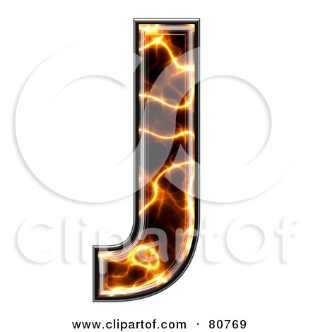 Royalty-Free (RF) Clipart Illustration of an Electric Symbol; Capitol Letter J by chrisroll
