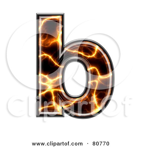 Royalty-Free (RF) Clipart Illustration of an Electric Symbol; Lowercase Letter b by chrisroll