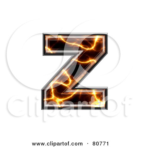 Royalty-Free (RF) Clipart Illustration of an Electric Symbol; Lowercase Letter Z by chrisroll