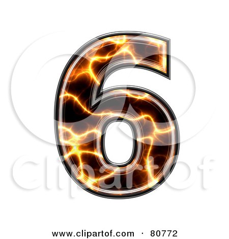 Royalty-Free (RF) Clipart Illustration of an Electric Symbol; Number 6 by chrisroll