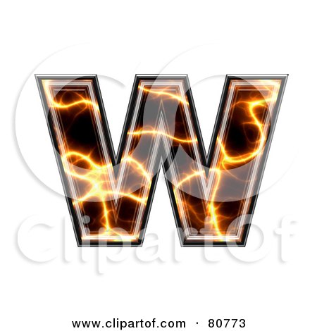 Royalty-Free (RF) Clipart Illustration of an Electric Symbol; Lowercase Letter W by chrisroll