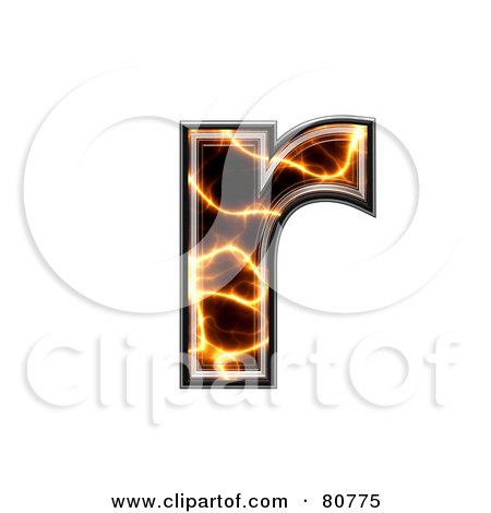 Royalty-Free (RF) Clipart Illustration of an Electric Symbol; Lowercase Letter R by chrisroll