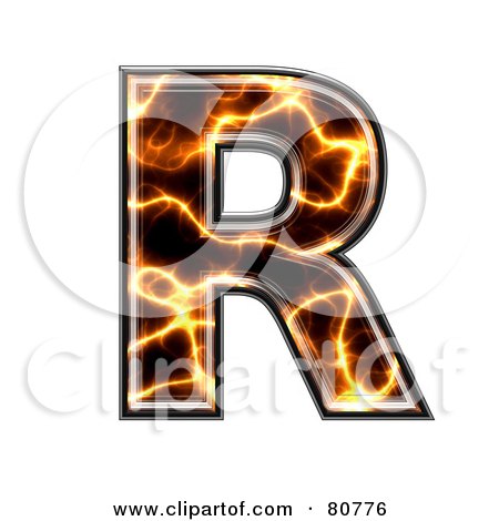 Royalty-Free (RF) Clipart Illustration of an Electric Symbol; Capitol Letter R by chrisroll