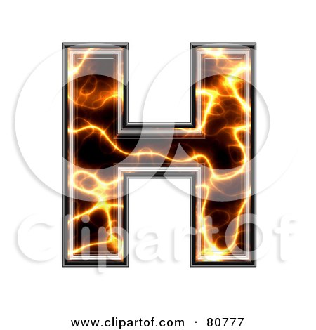 Royalty-Free (RF) Clipart Illustration of an Electric Symbol; Capitol Letter H by chrisroll