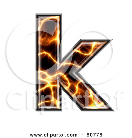 Royalty-Free (RF) Clipart Illustration of an Electric Symbol; Lowercase Letter K by chrisroll