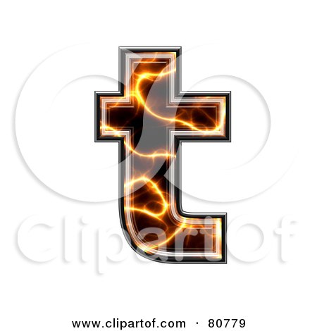 Royalty-Free (RF) Clipart Illustration of an Electric Symbol; Lowercase Letter T by chrisroll