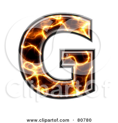 Royalty-Free (RF) Clipart Illustration of an Electric Symbol; Capitol Letter G by chrisroll