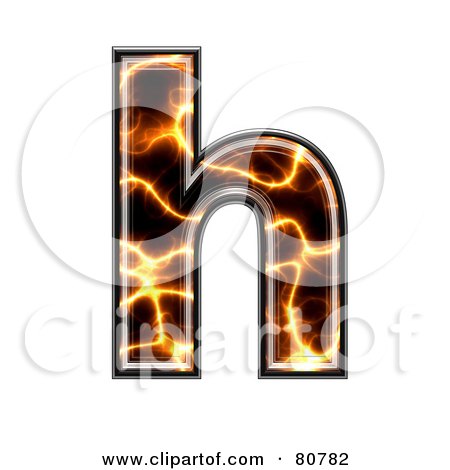 Royalty-Free (RF) Clipart Illustration of an Electric Symbol; Lowercase Letter H by chrisroll