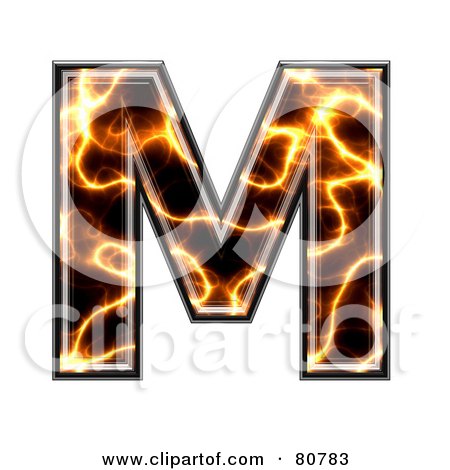 Royalty-Free (RF) Clipart Illustration of an Electric Symbol; Capitol Letter M by chrisroll