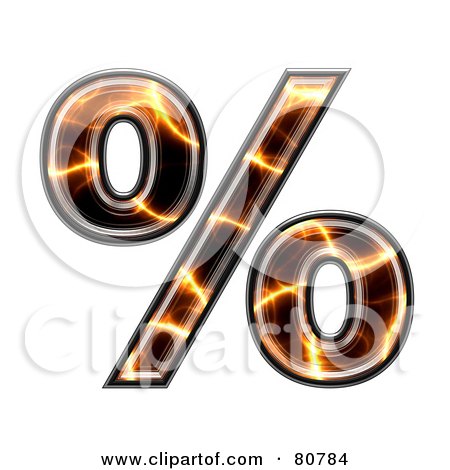 Royalty-Free (RF) Clipart Illustration of an Electric Symbol; Percent by chrisroll