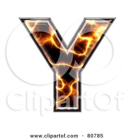 Royalty-Free (RF) Clipart Illustration of an Electric Symbol; Capitol Letter Y by chrisroll