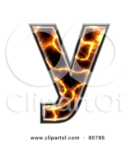 Royalty-Free (RF) Clipart Illustration of an Electric Symbol; Lowercase Letter Y by chrisroll