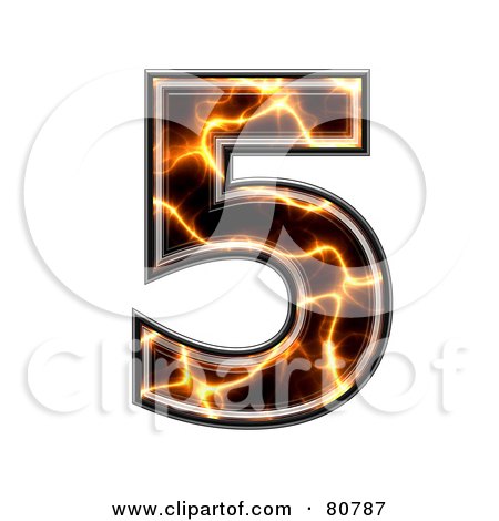 Royalty-Free (RF) Clipart Illustration of an Electric Symbol; Number 5 by chrisroll