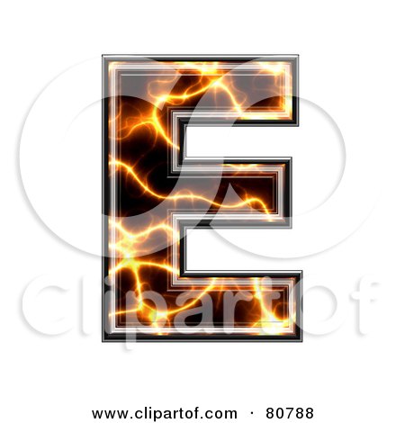 Royalty-Free (RF) Clipart Illustration of an Electric Symbol; Capitol Letter E by chrisroll