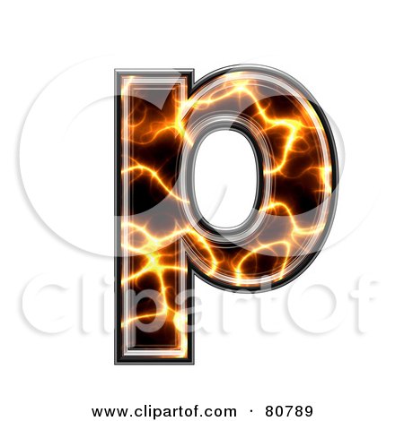 Royalty-Free (RF) Clipart Illustration of an Electric Symbol; Lowercase Letter P by chrisroll