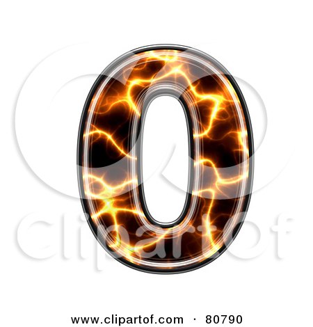 Royalty-Free (RF) Clipart Illustration of an Electric Symbol; Number 0 by chrisroll