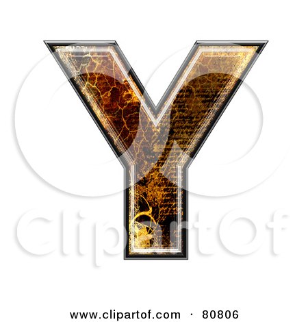 Royalty-Free (RF) Clipart Illustration of a Grunge Texture Symbol; Capitol Letter Y by chrisroll